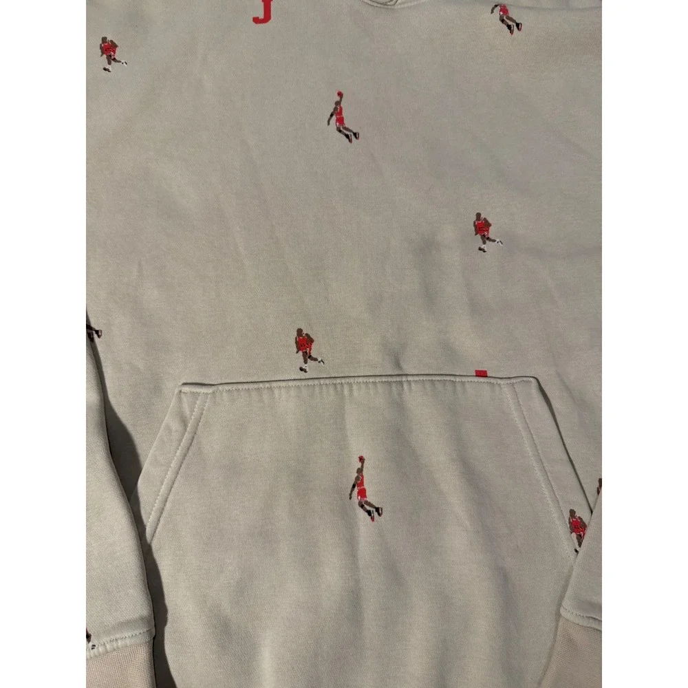 Jordan Essentials All Over Embroidered Hoodie Rattan Beige DV9392-206 Mens S